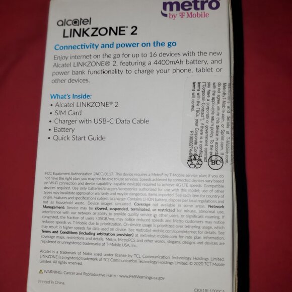 NEW SEALED ALCATEL LINKZONE 2 4G LTE HOTSPOT MW43MP02 MW43M HOT SPOT - Picture 2 of 3